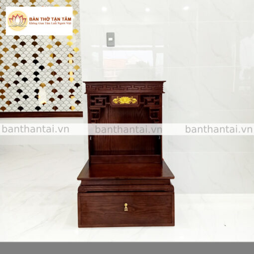 Bàn thờ thần tài ông địa hiện đại (hoa sen), bục thờ BTT0137