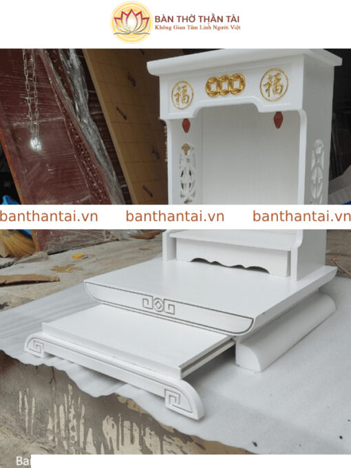 Bàn Thờ Thần Tài Màu Trắng Hiện Đại - BTT0194 - Hình ảnh 2