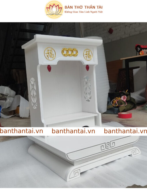 Bàn thờ thần tài thổ địa màu trắng mẫu hiện đại – BTT0206 - Hình ảnh 2