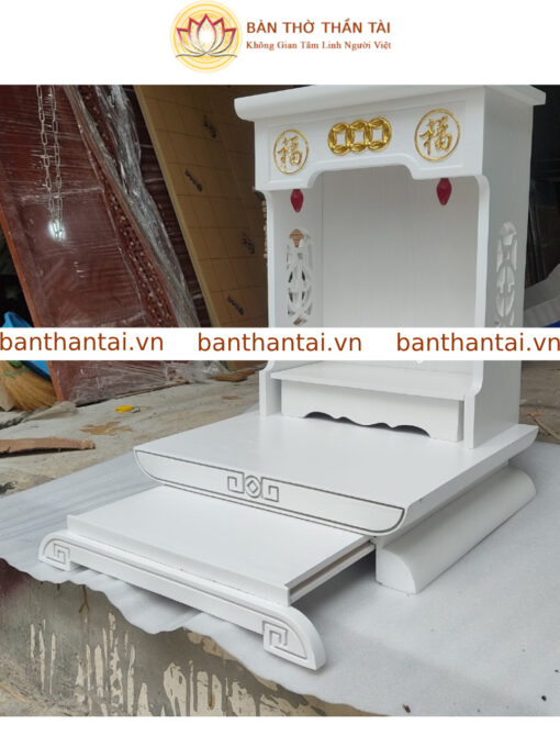 Bàn thờ thần tài thổ địa màu trắng mẫu hiện đại – BTT0206 - Hình ảnh 3