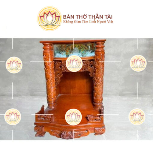 Bàn thờ thần tài ông địa gỗ căm xe 48x81cm - BTT0101 - Hình ảnh 2