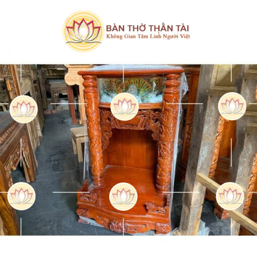 Bàn thờ thần tài ông địa gỗ căm xe 48x81cm - BTT0101 - Hình ảnh 3