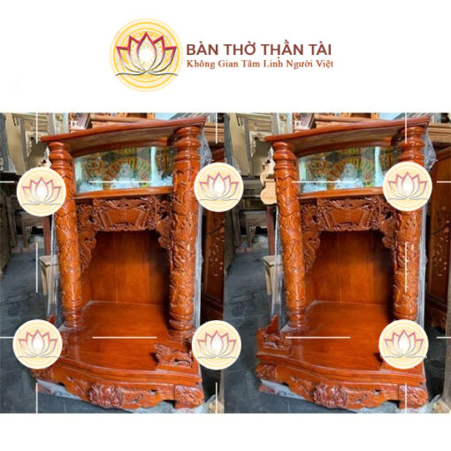 Bàn thờ thần tài ông địa gỗ căm xe 48x81cm - BTT0101 - Hình ảnh 4