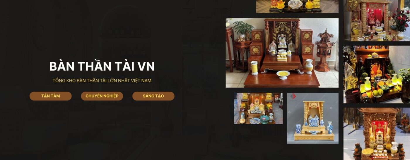 Bàn Thần Tài VN - bàn thờ Thần Tài gỗ tự nhiên