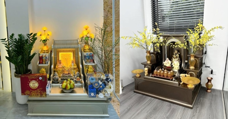 Hướng dẫn cách bố trí lọ hoa bàn thờ Thần Tài hợp lý